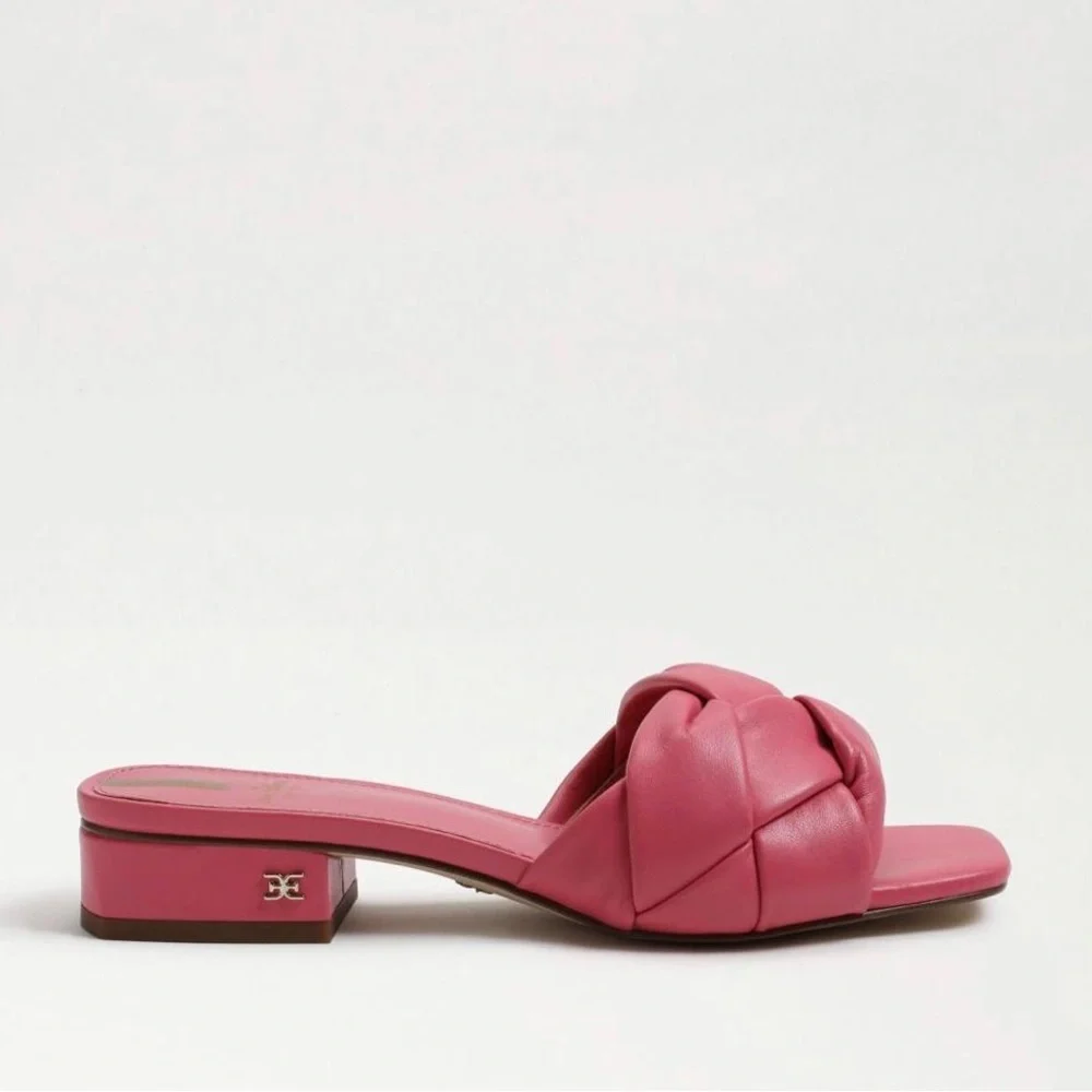 NIB Sam Edelman Dawson Slide Sandal in Carmine Rose - Picture 5 of 9